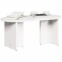 Table basse Blanc 80 x 39,5 x 35 cm Bois de pin massif 620852620852
