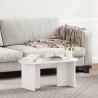 Table basse Blanc 80 x 39,5 x 35 cm Bois de pin massif 620852620852