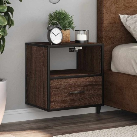 Table de chevet murale chêne marron 40x31x39,5 cm 620855620855