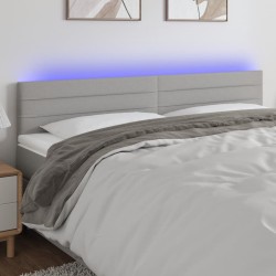 Tête de lit à LED Gris clair 200x5x78/88 cm Tissu 620856620856