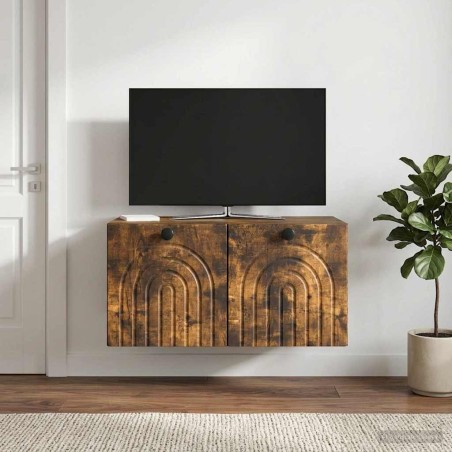 Meuble TV mural Chêne fumé 59,5 x 41 x 30 cm Bois d'ingénierie 620859620859