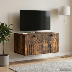 Meuble TV mural Chêne fumé 59,5 x 41 x 30 cm Bois d'ingénierie 620859620859