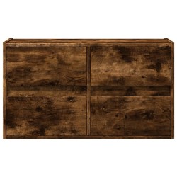 Meuble TV mural avec lumières LED chêne fumé 80x31x45 cm 620860620860