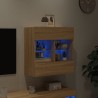 Meuble TV mural avec lumières LED chêne sonoma 58,5x30x60,5 cm 620863620863