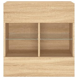 Meuble TV mural avec lumières LED chêne sonoma 58,5x30x60,5 cm 620863620863