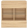 Meuble TV mural avec lumières LED chêne sonoma 58,5x30x60,5 cm 620863620863