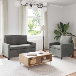 Ensemble de Canapés 2 pcs Gris clair Velours 620864620864