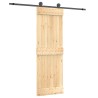 Porte coulissante Naturel et noir 70 x 210 cm 620866620866