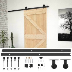 Porte coulissante Naturel et noir 80 x 210 cm 620868620868