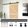 Porte coulissante Naturel et noir 80 x 210 cm 620868620868