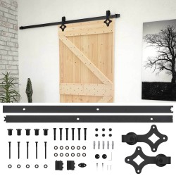 Porte coulissante Naturel et noir 80 x 210 cm 620869620869