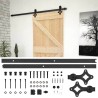 Porte coulissante Naturel et noir 80 x 210 cm 620869620869