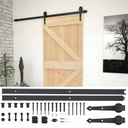 Porte coulissante Naturel et noir 80 x 210 cm 620870620870