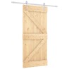 Porte coulissante Naturel et Blanc 90 x 210 cm 620872620872