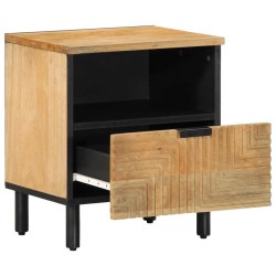 Table de chevet marron 40x33x46 cm bois de manguier solide 620875620875