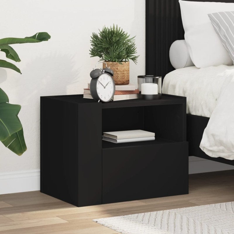 Table de chevet murale noir 45x30x35 cm 620880620880
