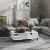 Table basse blanc brillant 103,5x60x35 cm bois d'ingénierie 620881620881