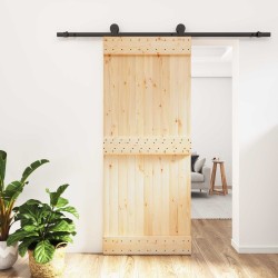 Porte coulissante Naturel et noir 85 x 210 cm 620882620882