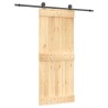 Porte coulissante Naturel et noir 85 x 210 cm 620882620882