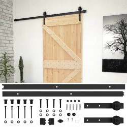 Porte coulissante Naturel et noir 80 x 210 cm 620887620887