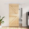 Porte coulissante Naturel et Blanc 90 x 210 cm 620890620890