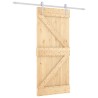 Porte coulissante Naturel et Blanc 90 x 210 cm 620890620890