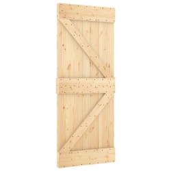 Porte coulissante Naturel et Blanc 90 x 210 cm 620890620890