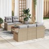 Ensemble de canapé de jardin avec coussin 6 pcs Beige polyrotin 620891620891