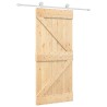 Porte coulissante Naturel et Blanc 90 x 210 cm 620892620892