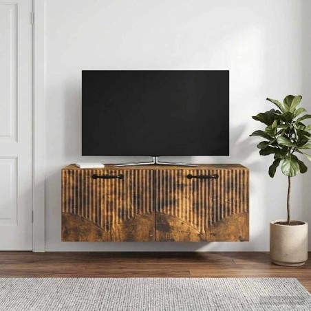 Meuble TV mural Chêne fumé 78,5 x 31 x 30 cm Bois d'ingénierie 620893620893