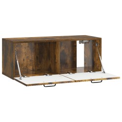 Meuble TV mural Chêne fumé 78,5 x 31 x 30 cm Bois d'ingénierie 620893620893