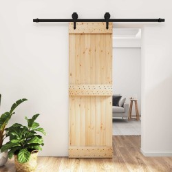 Porte coulissante Naturel et noir 70 x 210 cm 620894620894