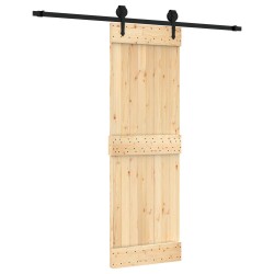 Porte coulissante Naturel et noir 70 x 210 cm 620894620894