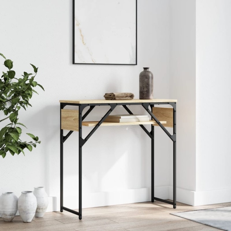 Table console avec étagère chêne sonoma 75x30x75 cm 620895620895