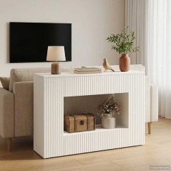 Table console Rayé Blanc 101 x 29 x 74 cm Bois d’ingénierie 620897620897