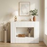 Table console Rayé Blanc 101 x 29 x 74 cm Bois d’ingénierie 620897620897