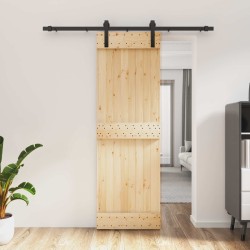 Porte coulissante Naturel et noir 70 x 210 cm 620899620899