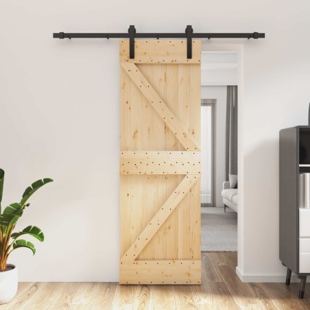 Porte coulissante Naturel et noir 70 x 210 cm 620900620900
