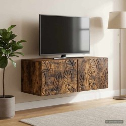 Meuble TV mural 78,5 x 41 x 30 cm Chêne fumé Bois d'ingénierie 620901620901