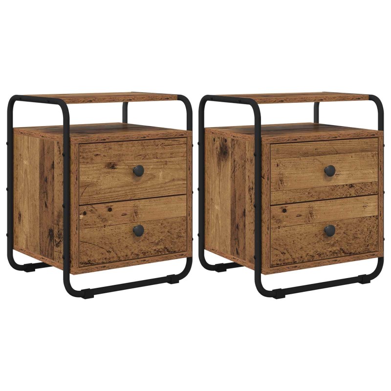 Table de chevet 2 pc Bois ancien Bois d'ingénierie 620902620902