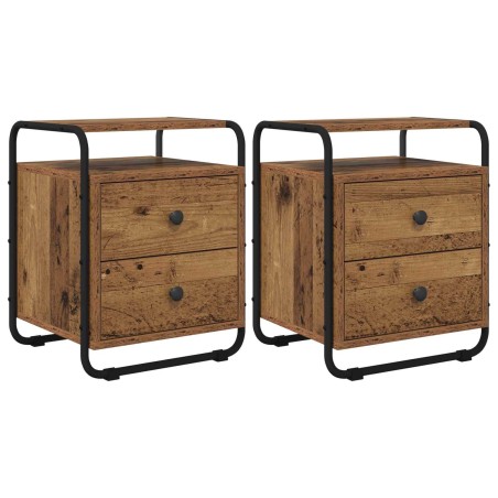 Table de chevet 2 pc Bois ancien Bois d'ingénierie 620902620902