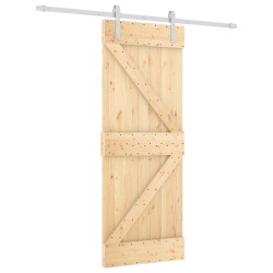 Porte coulissante Naturel et Blanc 80 x 210 cm 620904620904