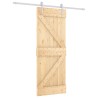 Porte coulissante Naturel et Blanc 80 x 210 cm 620904620904
