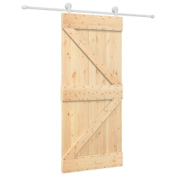 Porte coulissante Naturel et Blanc 90 x 210 cm 620905620905