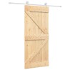 Porte coulissante Naturel et Blanc 90 x 210 cm 620905620905