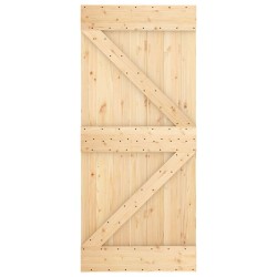 Porte coulissante Naturel et Blanc 90 x 210 cm 620905620905