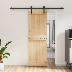 Porte coulissante Naturel et noir 70 x 210 cm 620906620906