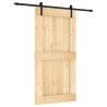 Porte coulissante Naturel et noir 100 x 210 cm 620907620907