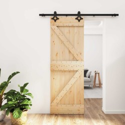 Porte coulissante Naturel et noir 70 x 210 cm 620908620908