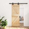 Porte coulissante Naturel et noir 70 x 210 cm 620908620908
